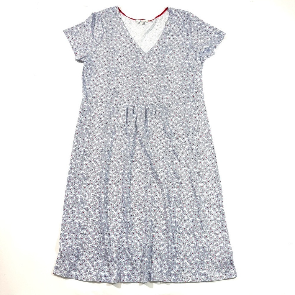 Boden Penelope Dress V Neck Blue Red White